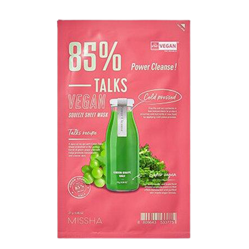 MISSHA, TALKS VEGAN SQUEEZE SHEET MASK (POWER CLEANSE) 27G