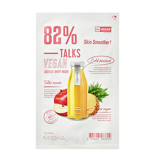 MISSHA, TALKS VEGAN SQUEEZE SHEET MASK (SKIN SMOOTHER)  27G