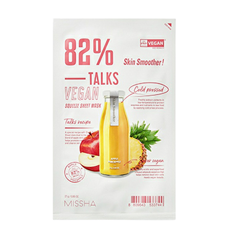 MISSHA, TALKS VEGAN SQUEEZE SHEET MASK (SKIN SMOOTHER)  27G