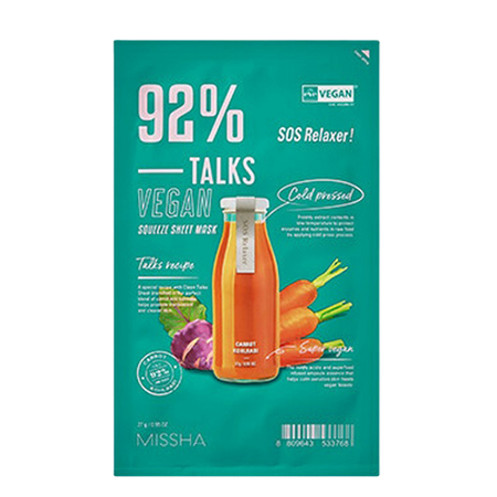 MISSHA, TALKS VEGAN SQUEEZE SHEET MASK (SOS RELAXER) 27G