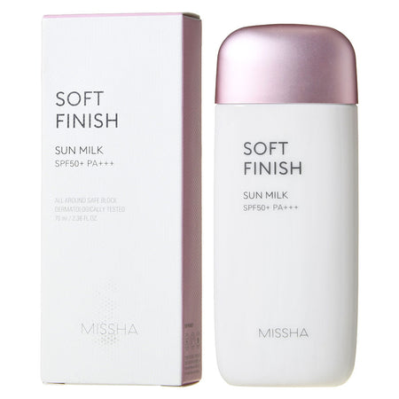 MISSHA - All-Around Safe Block Soft Finish Sun Milk SPF50+ PA+++ 70ml, 2018 New Version, 100 g, 8809581452367