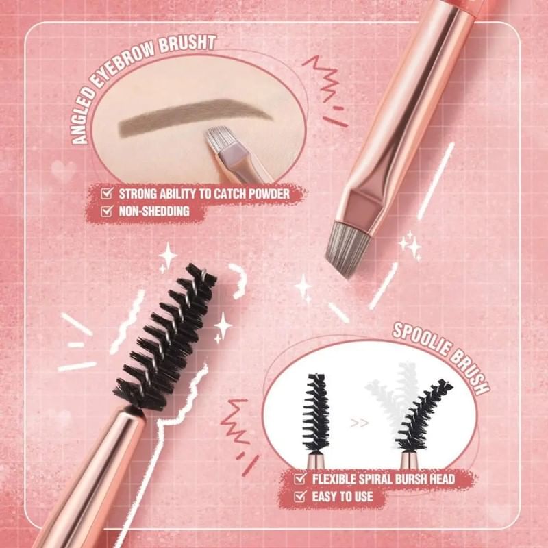 PINKFLASH - Dual-Ended Eyebrow Brush, #01 Eyebrow Brush - 1pc, 6 g, 6941845824403