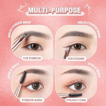 PINKFLASH - Dual-Ended Eyebrow Brush, #01 Eyebrow Brush - 1pc, 6 g, 6941845824403