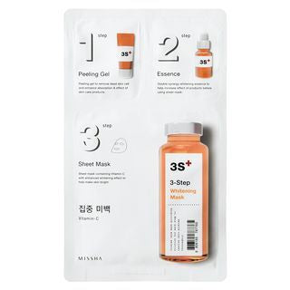 MISSHA - 3-Step Whitening Mask, 1.5g + 22g + 1.5g, 35 g, 8806185787765