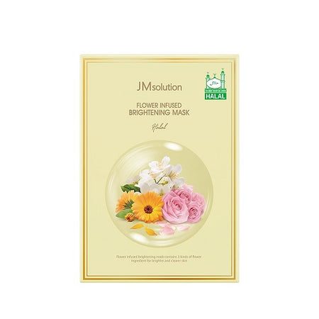 JM SOLUTION, FLOWER INFUSED BRIGHTENING MASK HALAL (30ML*10EA)