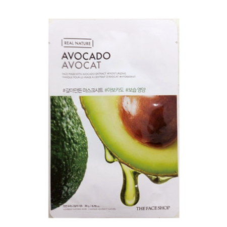 THE FACE SHOP, REAL NATURE FACE MASK WITH AVOCADO EXTRACT