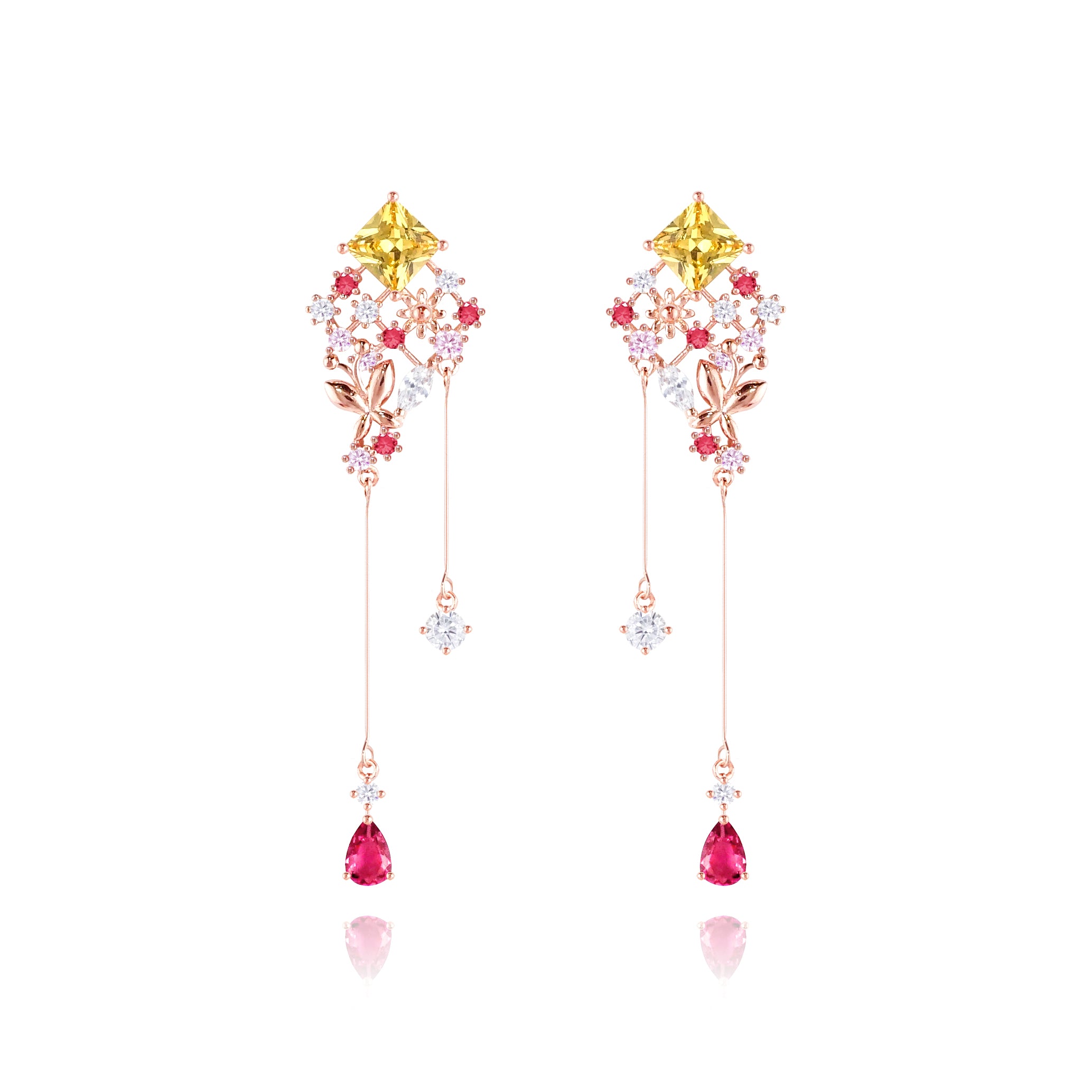 WING BLING, THE MOMENT I SAW YOU EARRING OR CLIP-ON EARRING, THE MOMENT I SAW YOU PINK EARRING