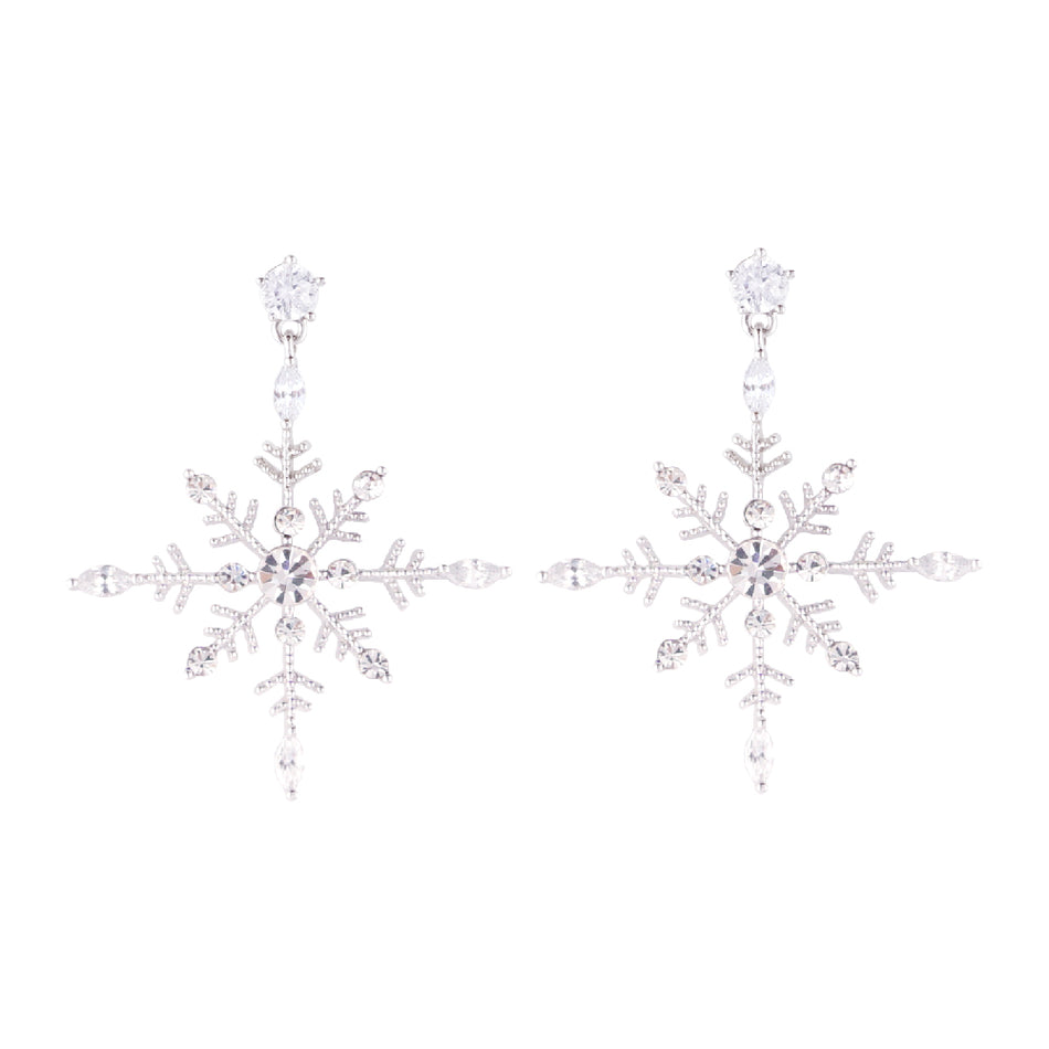 WING BLING, SNOW BLOSSOM EARRING OR CLIP-ON EARRING, SNOW BLOSSOM PURE EARRING