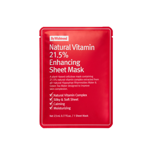 By Wishtrend, NATURAL VITAMIN 21.5% ENHANCING SHEET MASK 23ML