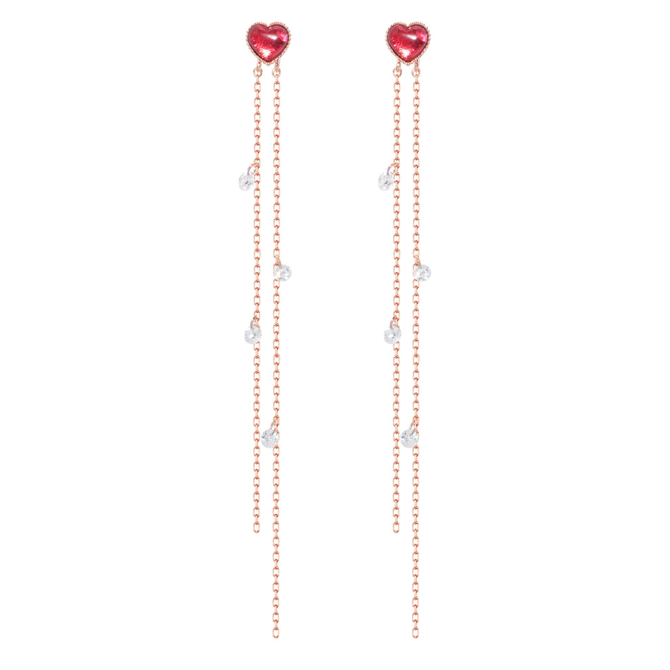 WING BLING, THE HEROINE EARRING OR CLIP-ON EARRING, THE HEROINE RED EARRING