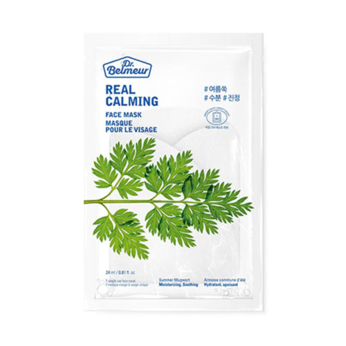 THE FACE SHOP, DR.BELMEUR REAL CALMING FACE MASK SUMMER MUGWORT 24ML