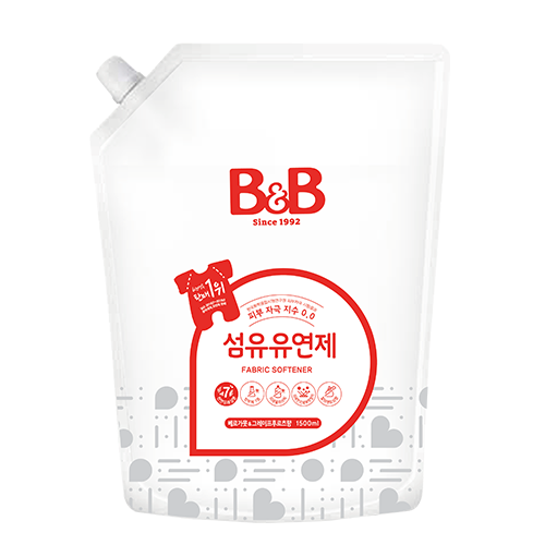 B&B, BABY FABRIC SOFTENER BERGAMOT REFILL 1500ML