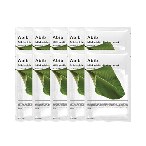 Abib, MILD ACIDIC PH SHEET MASK HEARTLEAF FIT SET (30ML*10EA)