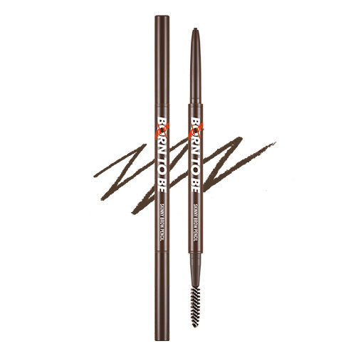 A'pieu, BORN TO BE MADPROOF SKINNY BROW PENCIL 0.09G, 01 DARK BROWN