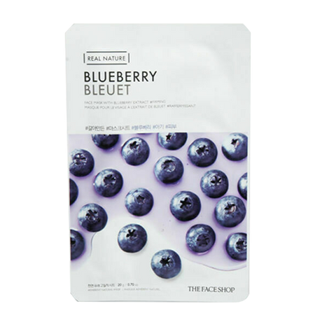 THE FACE SHOP, REAL NATURE FACE MASK WITH BLUEBERRY EXTRACT