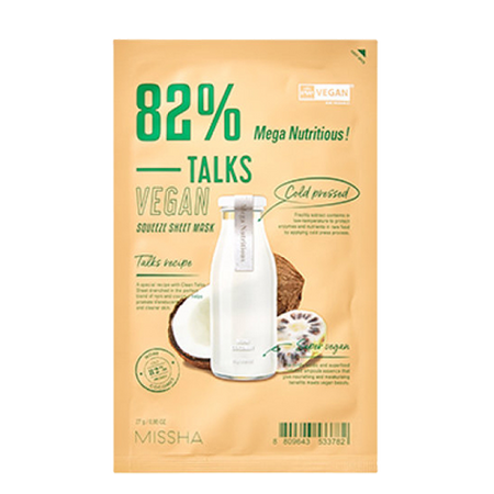 MISSHA, TALKS VEGAN SQUEEZE SHEET MASK (MEGA NUTRITIOUS) 27G