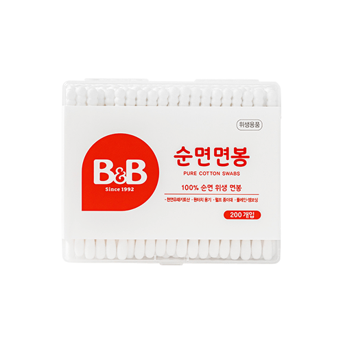 B&B, COTTON SWABS FOR BABY (SQUARE)(200EA)