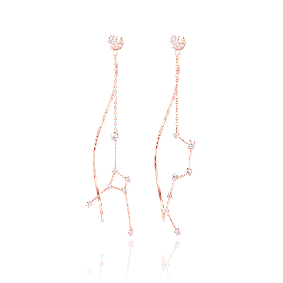 WING BLING, ASTER EARRING OR CLIP-ON EARRING, ASTER PINK EARRING