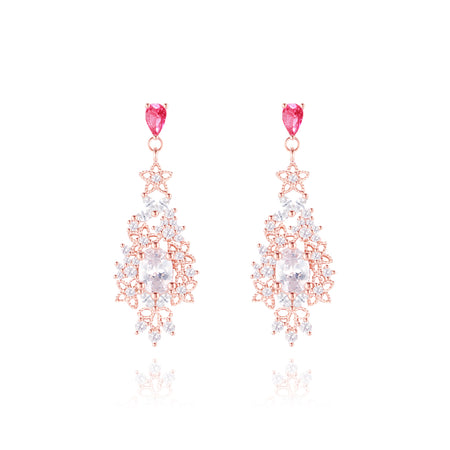 WING BLING, ROMANTIC DREAM EARRING OR CLIP-ON EARRING, ROMANTIC DREAM PINK CLIP ON EARRING