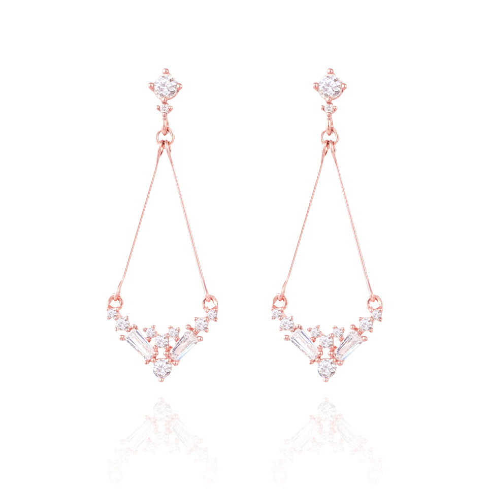 WING BLING, PETITE DRESS EARRING OR CLIP-ON EARRING, PETITE DRESS PINK EARRING