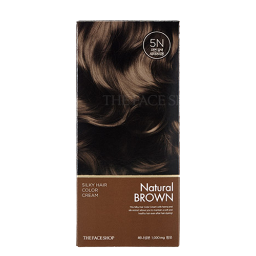 THE FACE SHOP, SILKY HAIR COLOR CREAM (60G+60G+10G), NATURAL BROWN