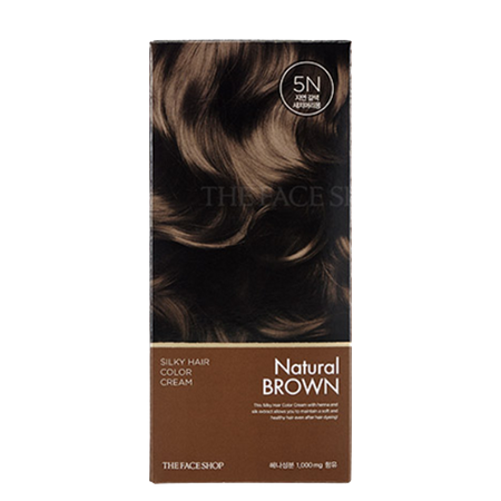 THE FACE SHOP, SILKY HAIR COLOR CREAM (60G+60G+10G), NATURAL BROWN