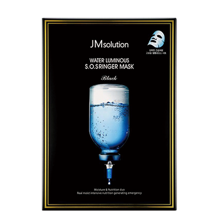 JM SOLUTION, WATER LUMINOUS S.O.S RINGER MASK BLACK (35ML*10EA)