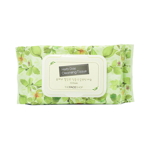 THE FACE SHOP, HERB DAY CLEANSING TISSUE 70EA