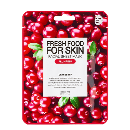 FARM SKIN, FRESHFOOD FOR SKIN FACIAL SHEET MASK(CRANBERRY) 25ML