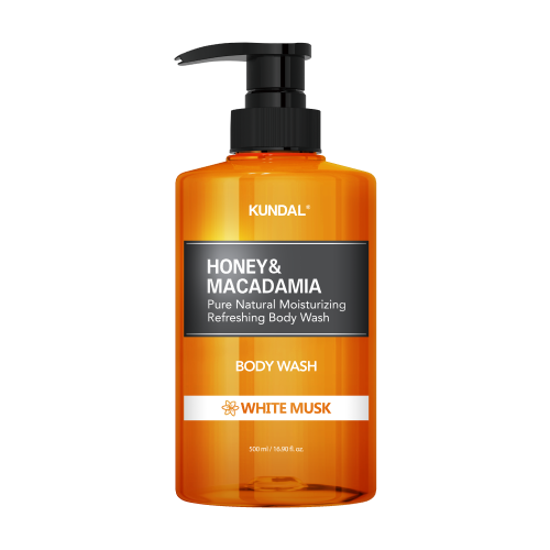 KUNDAL, HONEY & MACADAMIA PURE BODY WASH 500ML, WHITE MUSK