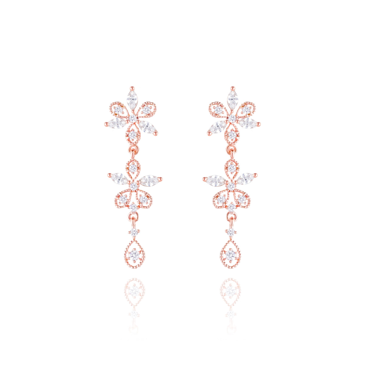 WING BLING, BLOOMING DAY EARRING OR CLIP-ON EARRING, BLOOMING DAY PINK EARRING