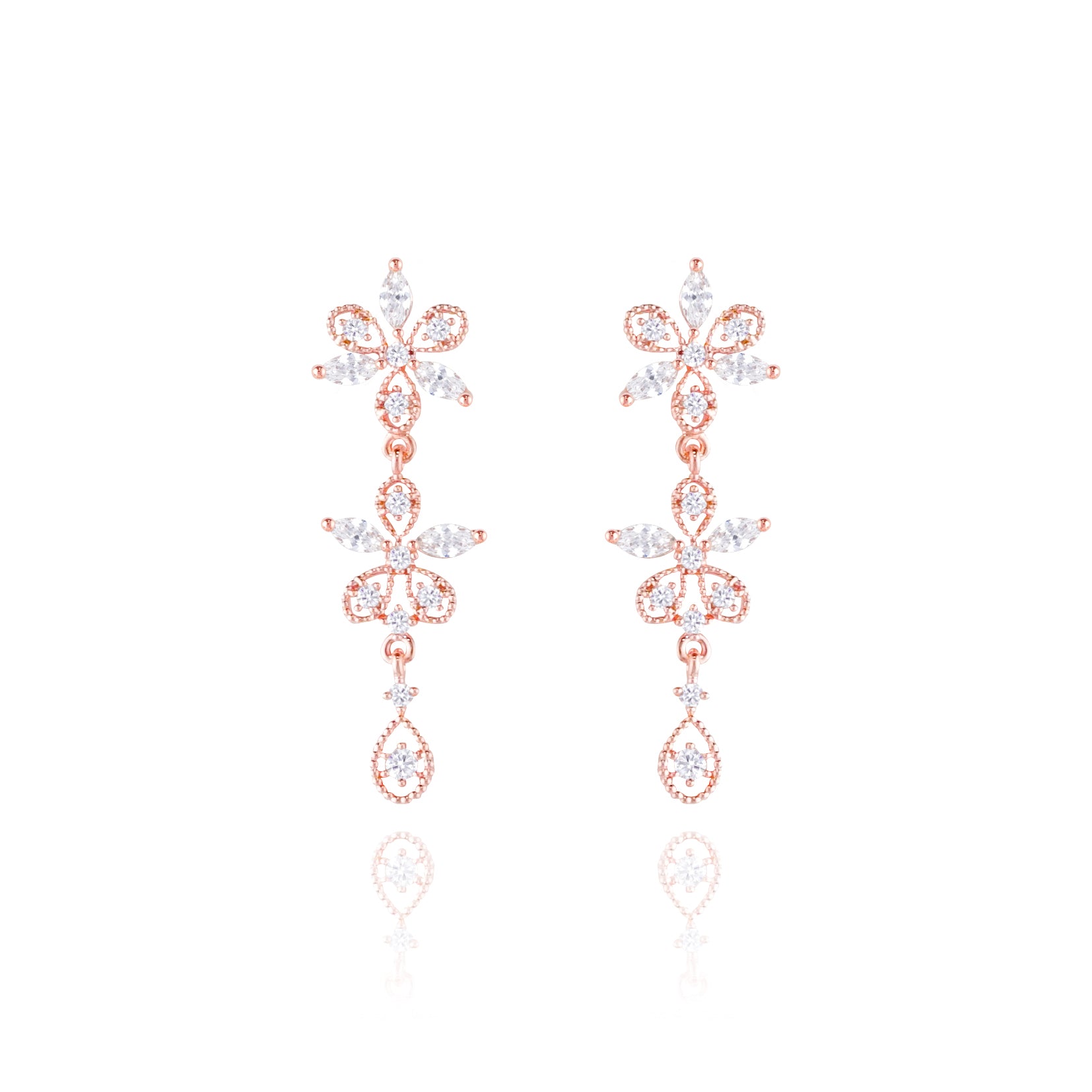 WING BLING, BLOOMING DAY EARRING OR CLIP-ON EARRING, BLOOMING DAY PINK EARRING