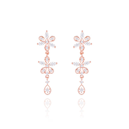 WING BLING, BLOOMING DAY EARRING OR CLIP-ON EARRING, BLOOMING DAY PINK EARRING