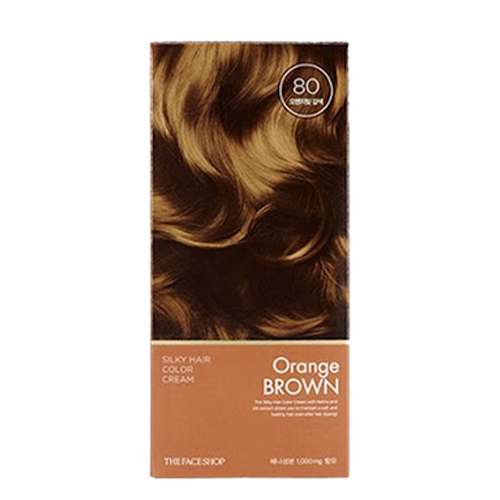 THE FACE SHOP, SILKY HAIR COLOR CREAM (60G+60G+10G), ORANGE BROWN