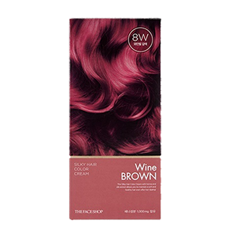 THE FACE SHOP, SILKY HAIR COLOR CREAM (60G+60G+10G), WINE BROWN