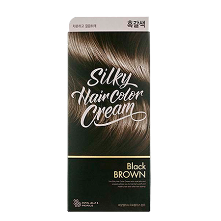 THE FACE SHOP, SILKY HAIR COLOR CREAM (60G+60G+10G), BLACK BROWN