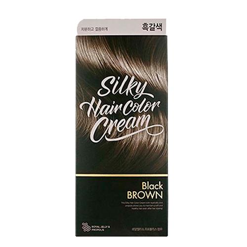 THE FACE SHOP, SILKY HAIR COLOR CREAM (60G+60G+10G), BLACK BROWN