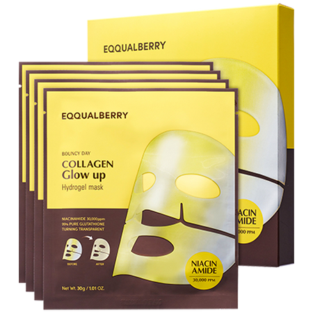 EQQUALBERRY, COLLAGEN GLOW UP HYDROGEL MASK (30G*4EA)