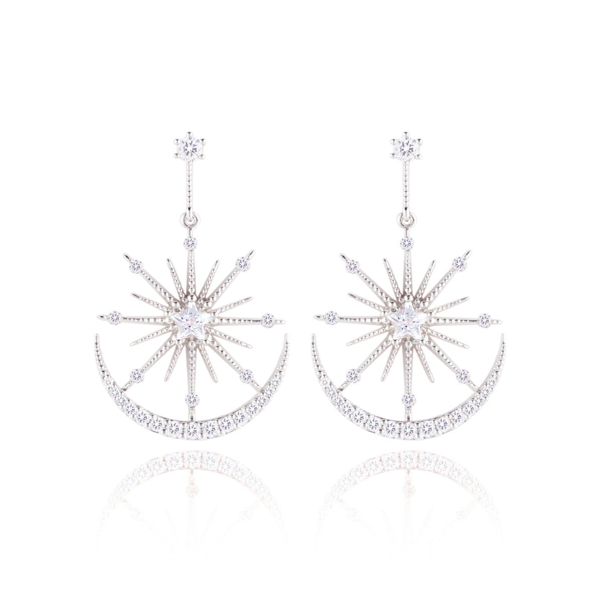 WING BLING, LUMIERE EARRING OR CLIP-ON EARRING, LUMIERE SILVER EARRING