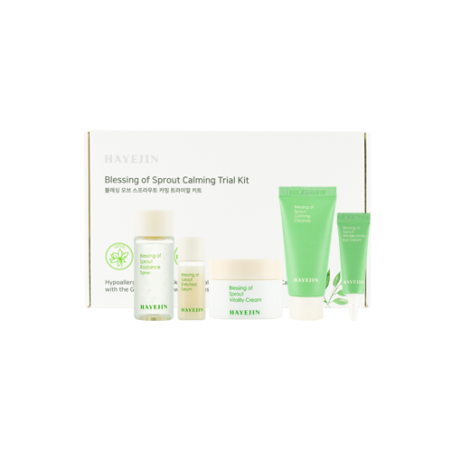 HAYEJIN, BLESSING OF SPROUT CALMING TRIAL KIT (Toner 15ML Serum 8ML Cream 10ML Cleanser 15ML Eye Cream 5ML)