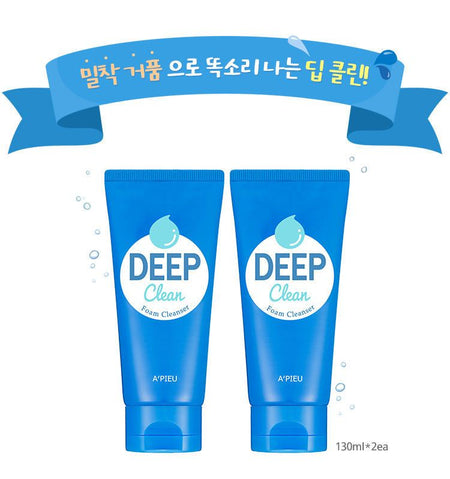 A’PIEU - Deep Clean Foam Cleanser 2pcs, 130ml x 2pcs, 330 g, Set of 2pc. 8806185730907 (1054315436)