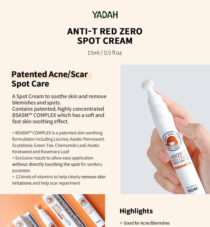 YADAH - Anti-T Red Zero Spot Cream, 15ml, 42 g, 8809340382843