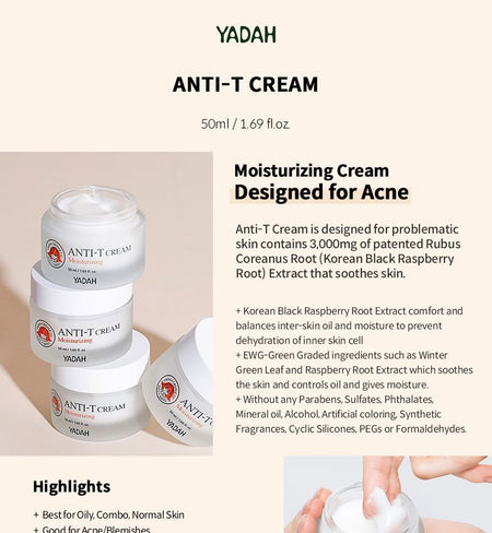 YADAH - Anti-T Moisturizing Cream 50ml, 50ml, 220 g, 8809340384168