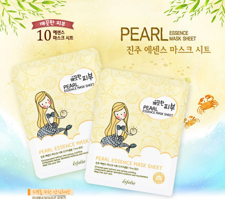 esfolio - Pure Skin Pearl Essence Mask Sheet Set 10pcs, 25ml x 10pcs, 350 g, 8809386883304