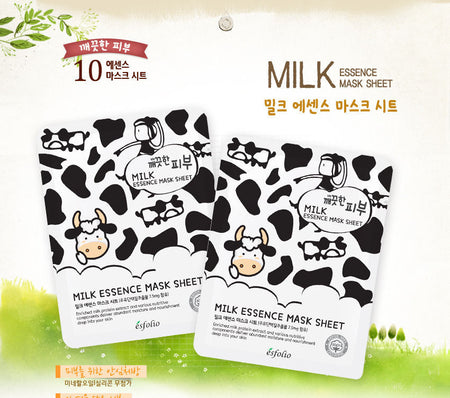 esfolio - Pure Skin Milk Essence Mask Sheet Set 10pcs, 25ml x 10pcs, 350 g, 8809386883267