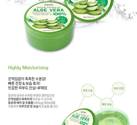 esfolio - Moisture Soothing Gel Aloe Vera 100% 300ml, 300ml, 370 g, 8809386880211