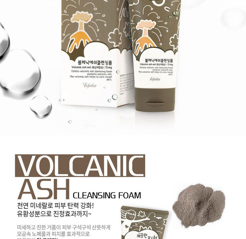 esfolio - Pure Skin Volcanic Ash Cleansing Foam, 150g, 188 g, 8803348017691