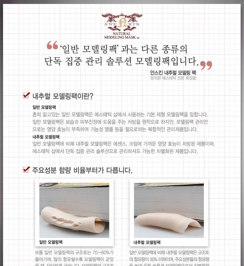 Anskin - Natural Pure Milky Modeling Pack 450g, 450g, 562 g, 8809329791369