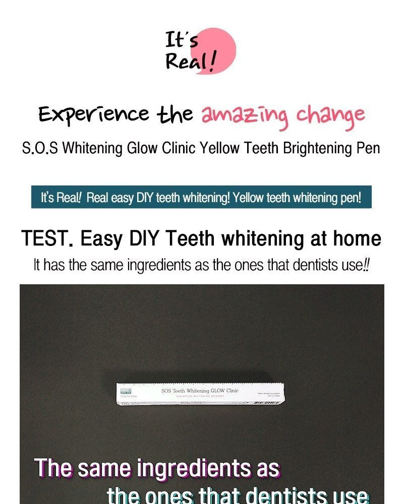 TOSOWOONG - SOS Teeth Whitening Glow Clinic Pen 1pc, 2ml, 50 g, 8809179102964