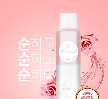 A’PIEU - Mineral Lip & Eye Remover (Sweet Rose) 250ml, 250ml, 285 g, 8809581455580